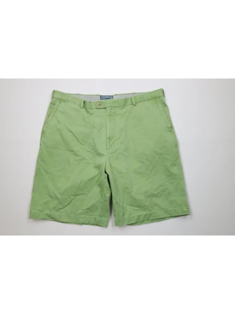 Peter Millar Mens 40 Faded Stonewash Golf Chino Shorts Green Pima Cotton